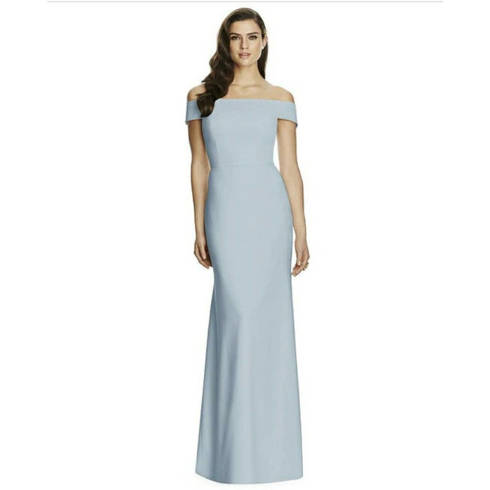 Dressy collection Off-the-shoulder Powder Blue Gown Dress 0